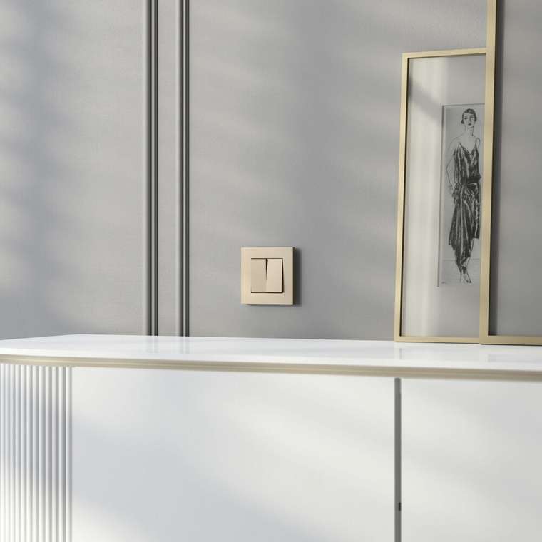 W0012911/ Рамка на 1 пост Slab (шампань софт) W0012911 Slab шампань софт