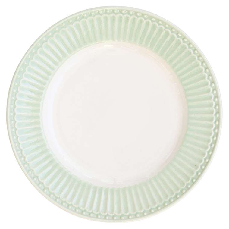 Десертная тарелка Alice pale green из фарфора
