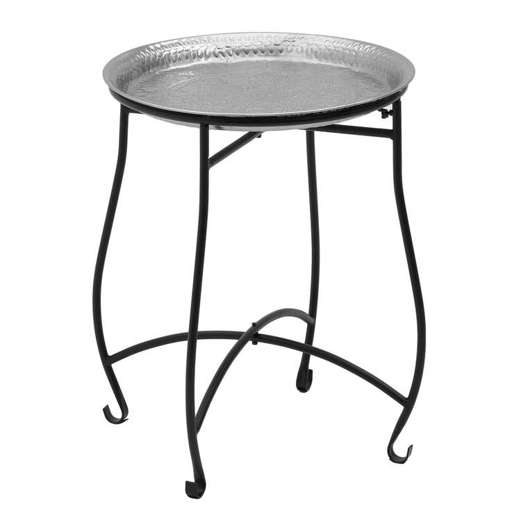 Кофейный столик черно-серебряного цвета