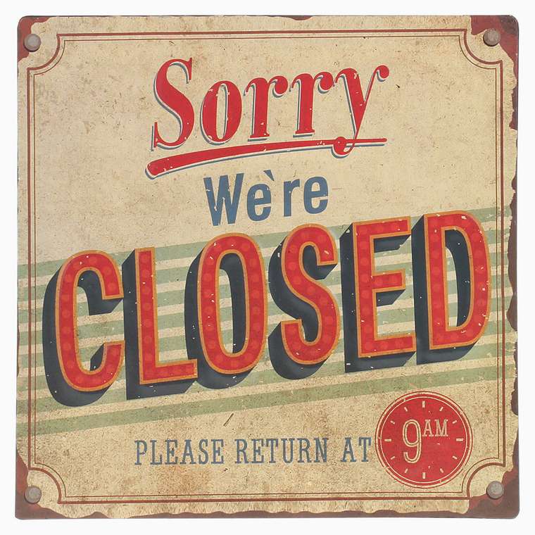 Настенное панно sorry we're closed