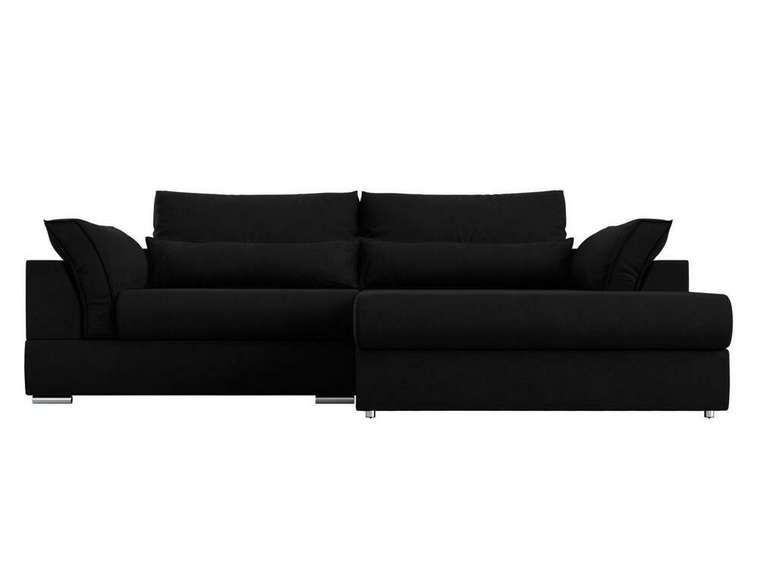Угловой диван-кровать Пекин черного цвета угол правый
