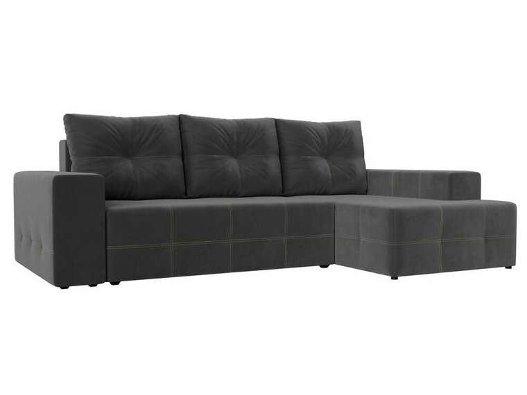 Угловой диван-кровать Перри серого цвета правый угол