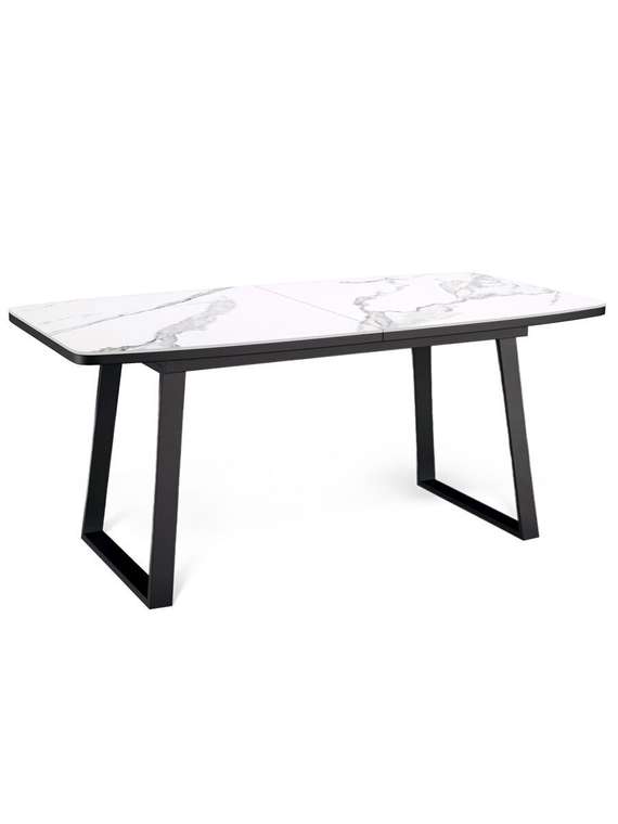 Раздвижной обеденный стол AZ1400 бело-черного цвета