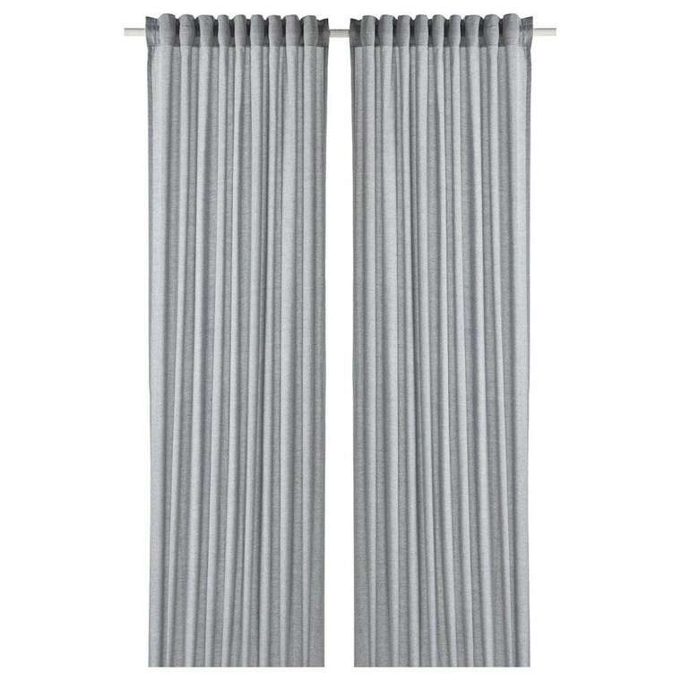 2 шторные панели, сине-серые, 145х300 см