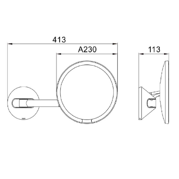 Зеркало косметическое с подсветкой JAVA S-M8881Q, графит