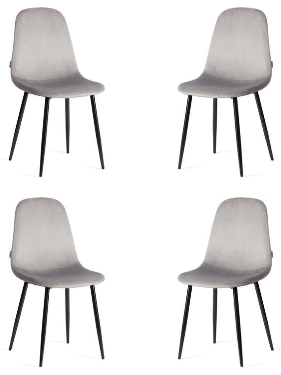 Комплект из четырех стульев Breeze серого цвета