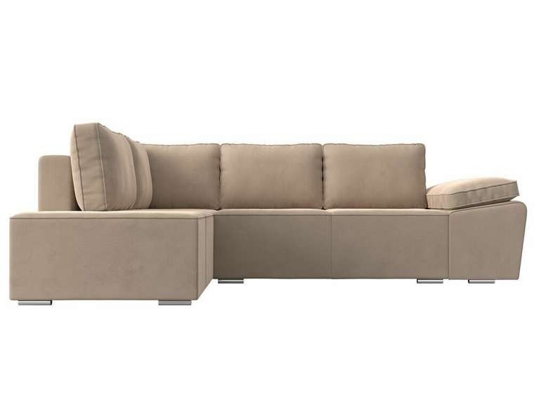 Угловой диван-кровать Хьюго бежевого цвета левый угол