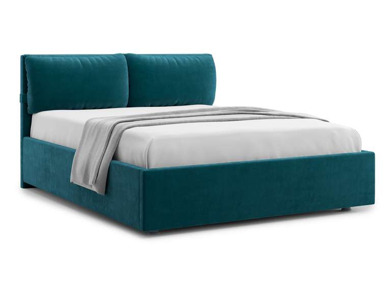 Кровать Trazimeno 140х200 сине-зеленого цвета с подъемным механизмом