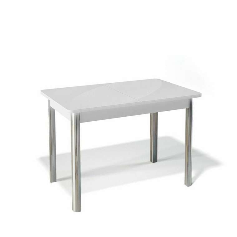 Стол обеденный раздвижной серо-белого цвета