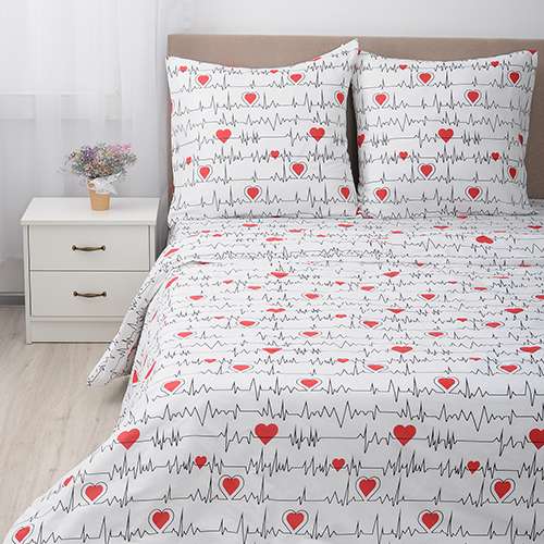 КПБ Традиция 'ПРОСТО КРАСИВЫЙ' 2,0 спальный с европростыней, бязь, 100 % хлопок, пл. 125 гр./кв.м., 'Импульс'