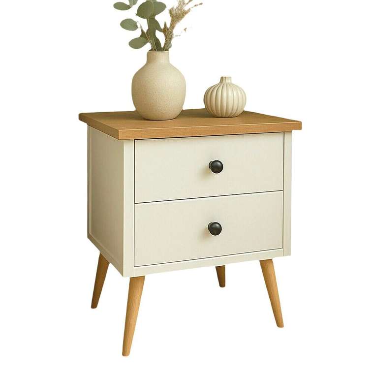Тумба прикроватная Simple молочного цвета