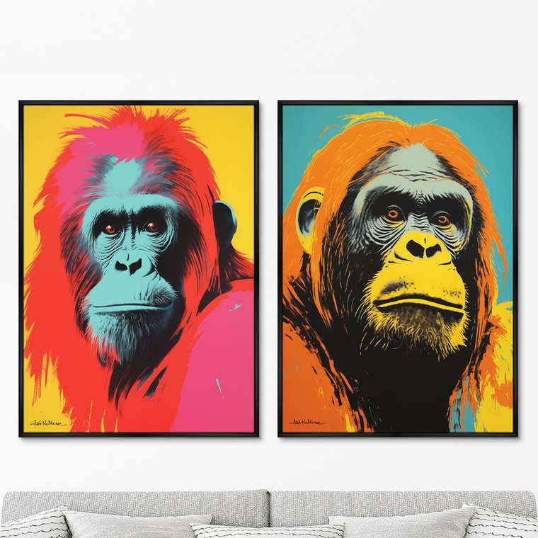 Набор из двух репродукций картин Vibe collection, Orang Utan, 2024г.