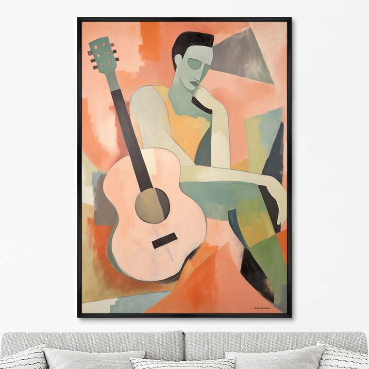 Репродукция картины Lonely musician, 2024г.