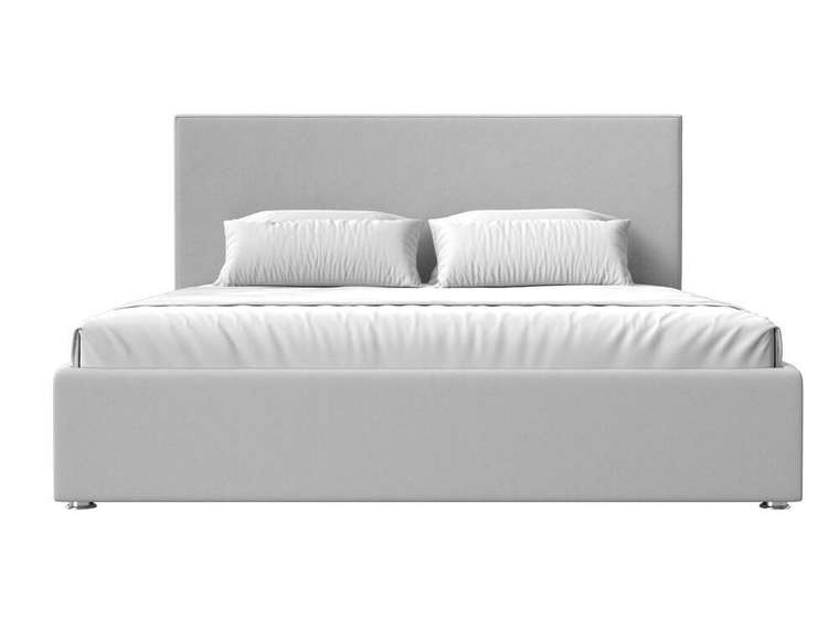 Кровать Кариба 180х200 белого цвета с подъемным механизмом (экокожа)