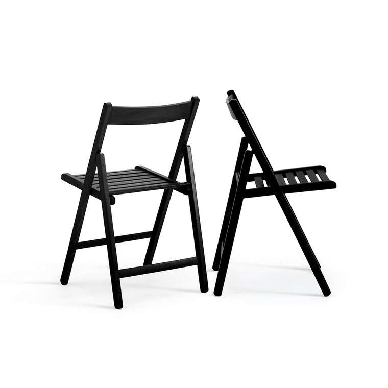 Комплект из двух складных стульев Yann черного цвета