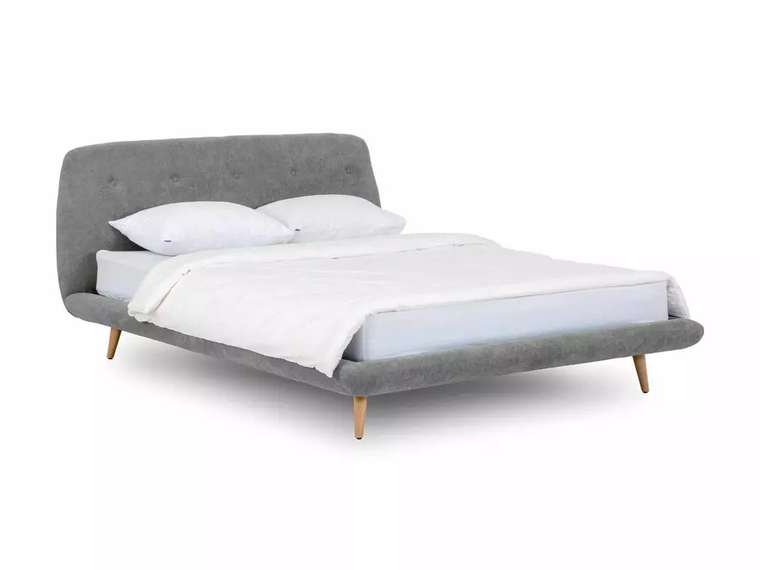 Кровать Loa 160х200 серого цвета 