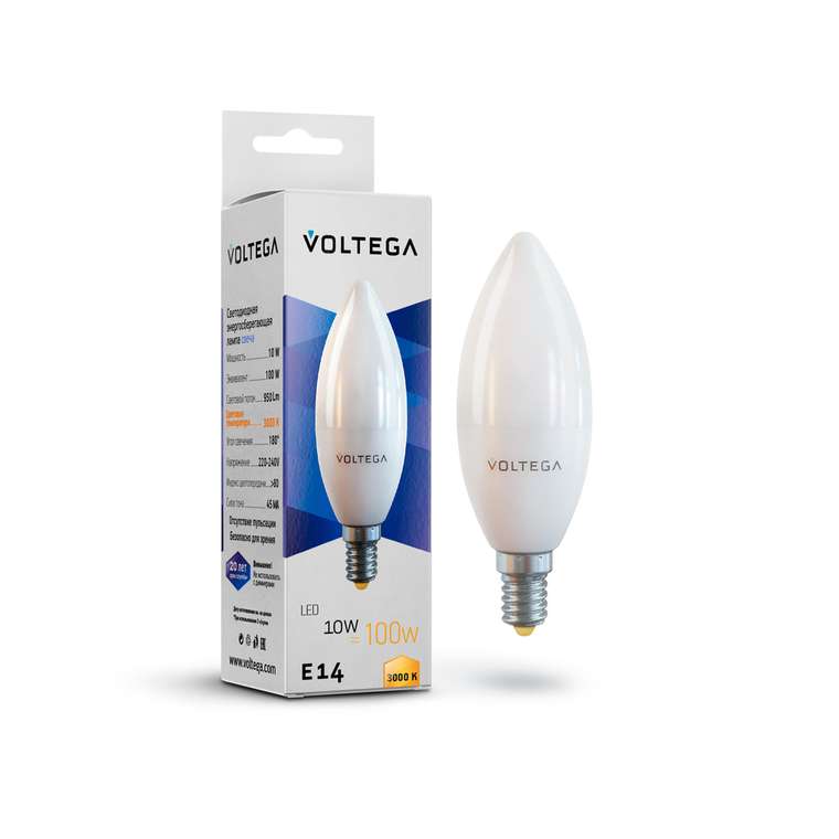Лампочка Voltega 7241 Candle 10W Simple