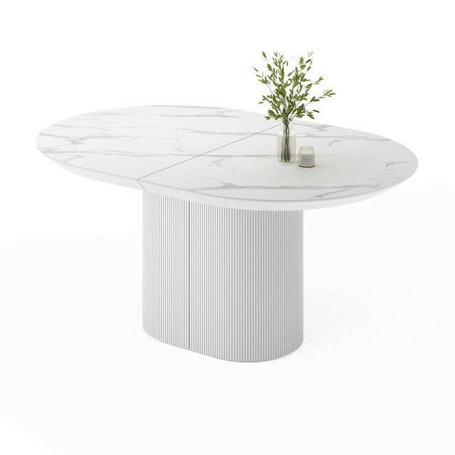 Раздвижной обеденный стол Гиртаб со столешницей цвета белый мрамор