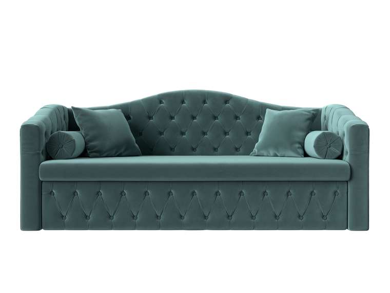 Прямой диван-кровать Мечта бирюзового цвета