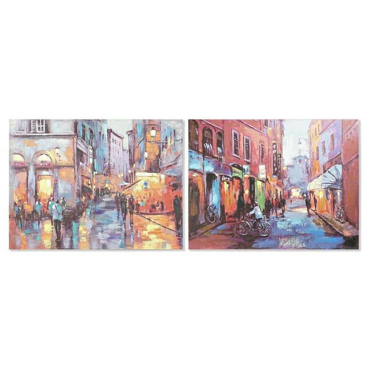 Картина 120 x 3 x 90 cm Улица Loft (2 штук)