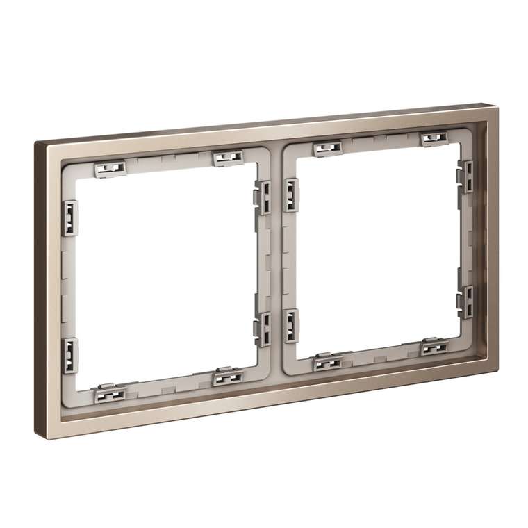 Рамка металлическая на 2 поста, S70 Metal (платина)