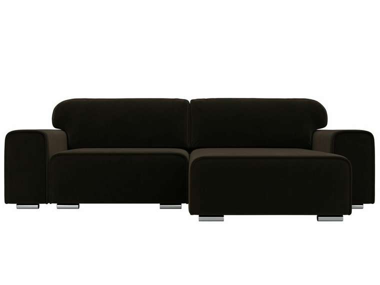 Угловой диван-кровать Лига 029 темно-коричневого цвета правый угол