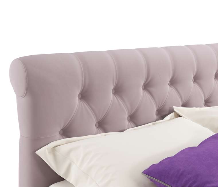 Кровать Ameli 160х200 с подъемным механизмом бледно-розового цвета