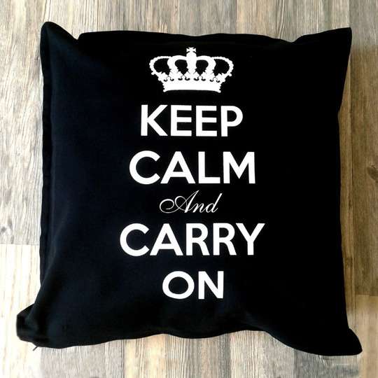 Подушка 50х50 см 'Keep Calm' (разные цвета) / Черный