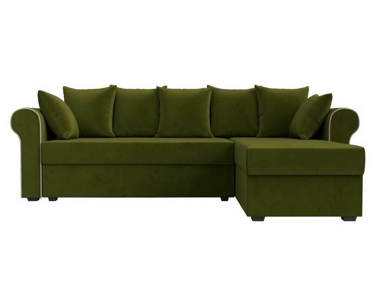 Угловой диван Рейн-кровать зеленого цвета правый угол