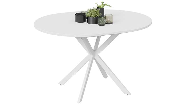 Раздвижной обеденный стол Мэдисон цвет Белый муар