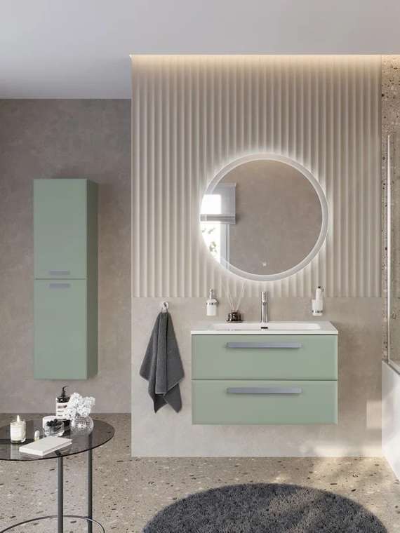 Мебель для ванной комнаты Eco-Cer-N 80 зеленого цвета