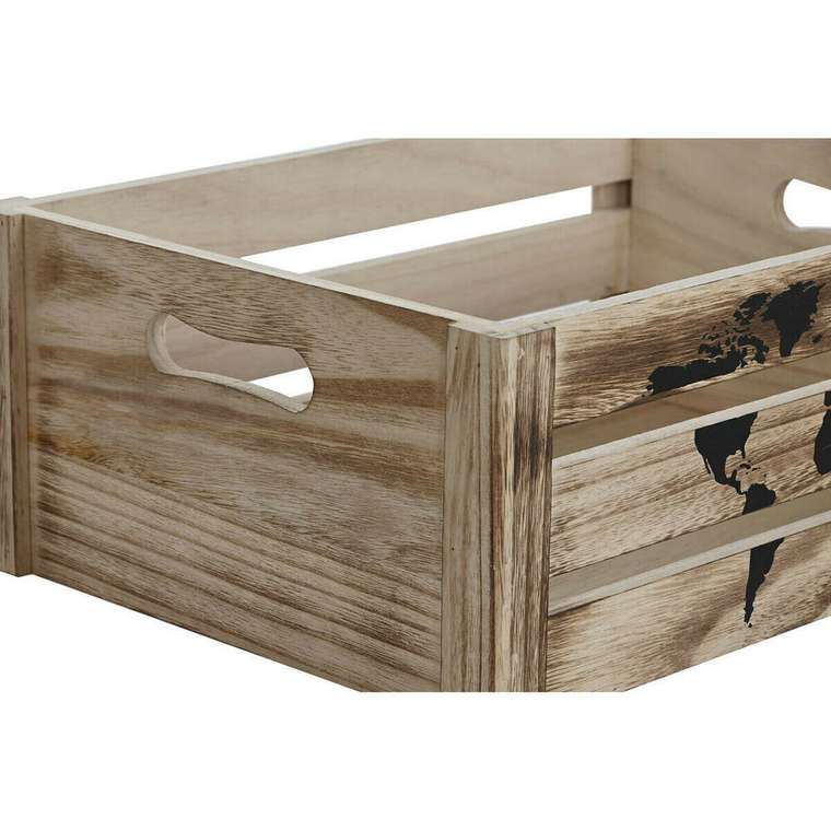 Набор коробок Коричневый Чёрный Древесина павловнии Карта Мира 39 x 28 x 14,5 cm (5 Предметы)