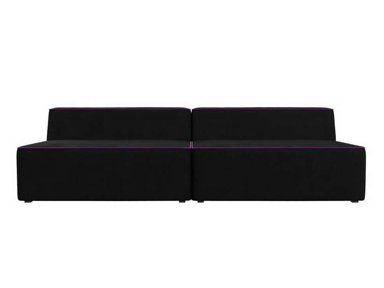 Прямой модульный диван Монс черного цвета