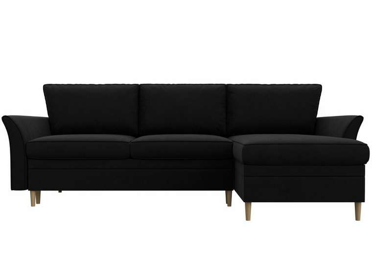 Угловой диван-кровать София черного цвета правый угол