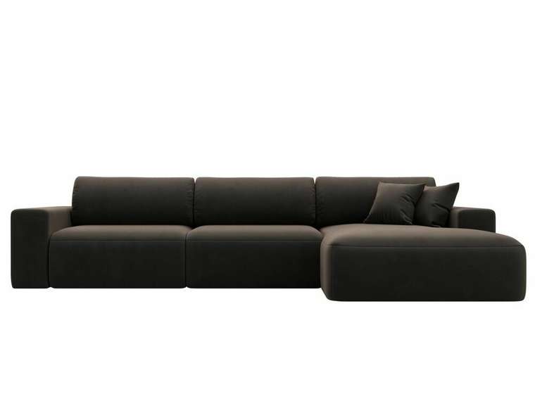 Угловой диван-кровать Лига 036 Классик Лонг коричневого цвета правый угол