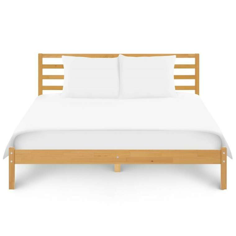 Кровать Тирана 160x200 светло-коричневого цвета без подъемного механизма