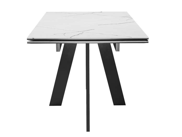 Раздвижной обеденный стол DikLine SKM140 черно-белого цвета