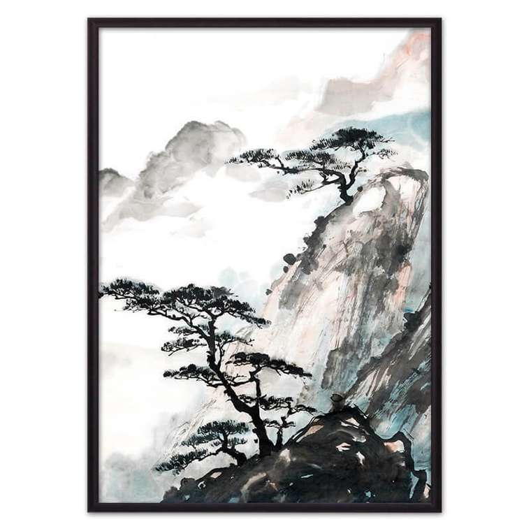 Постер в рамке Японская живопись 21х30 см