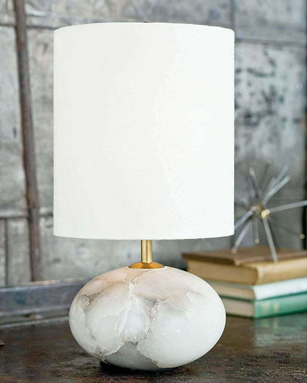Настольная лампа Помпеи с белым абажуром