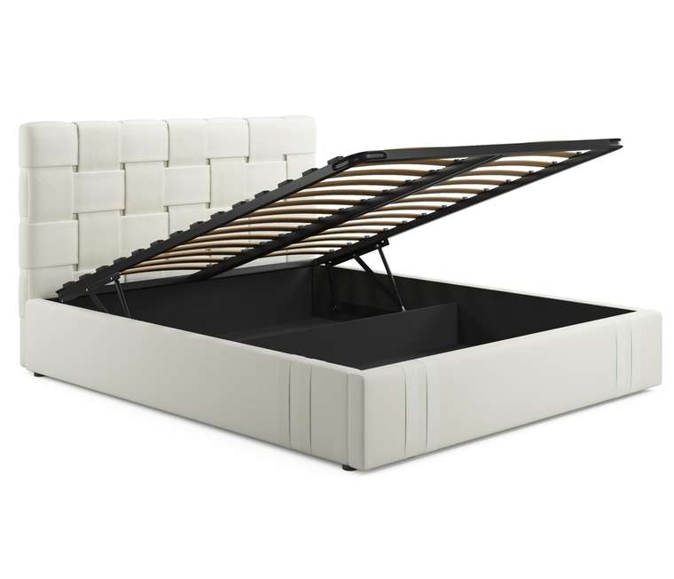 Кровать Tiffany 160х200 с подъемным механизмом светло-бежевого цвета