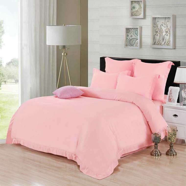 Комплект постельного белья Марьяна 200х220 нежно-розового цвета