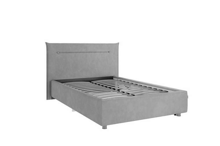 Кровать Альба 120х200 светло-серого цвета без подъемного механизма
