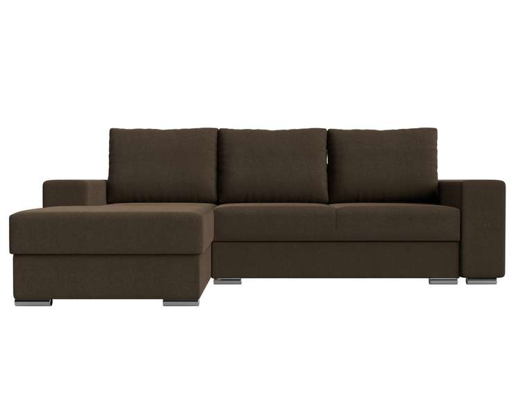 Угловой диван-кровать Дрезден коричневого цвета левый угол
