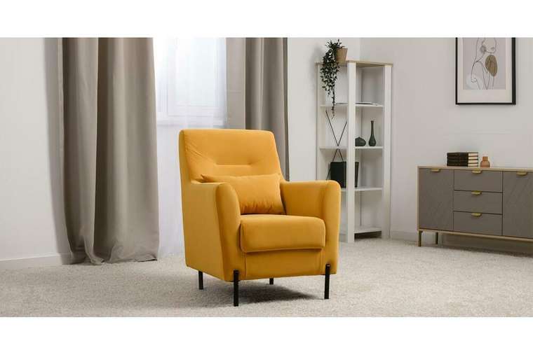 Кресло Барселона желтого цвета