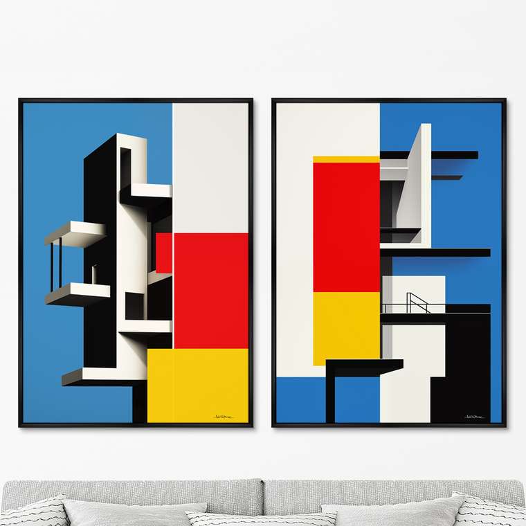 Набор из двух репродукций картин Shape, color and light, 2024г.