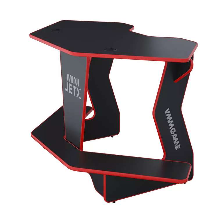 Игровой угловой компьютерный cтол Jetx mini черно-красного цвета
