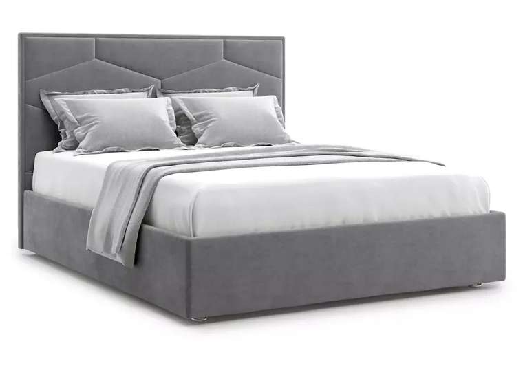 Кровать Premium Milana 4 140х200 серого цвета с подъемным механизмом