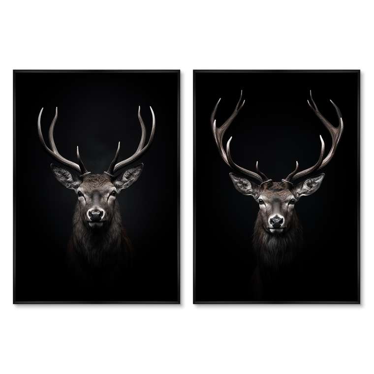Набор из двух репродукций картин Deer in the dark 2024 год