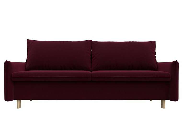 Прямой диван-кровать Хьюстон бордового цвета