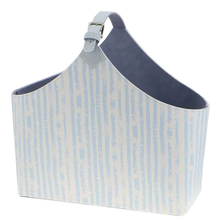 Полка для журналов 49 x 17 x 45 cm Синий Белый Средиземноморье